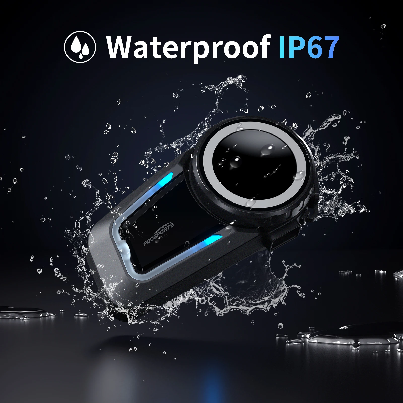 Fodsports FX7 Mesh Motorcycle Intercom Bluetooth Helmet Headset,Helmet Intercom,10 Riders 2000M,BT5.4,APP Connect.