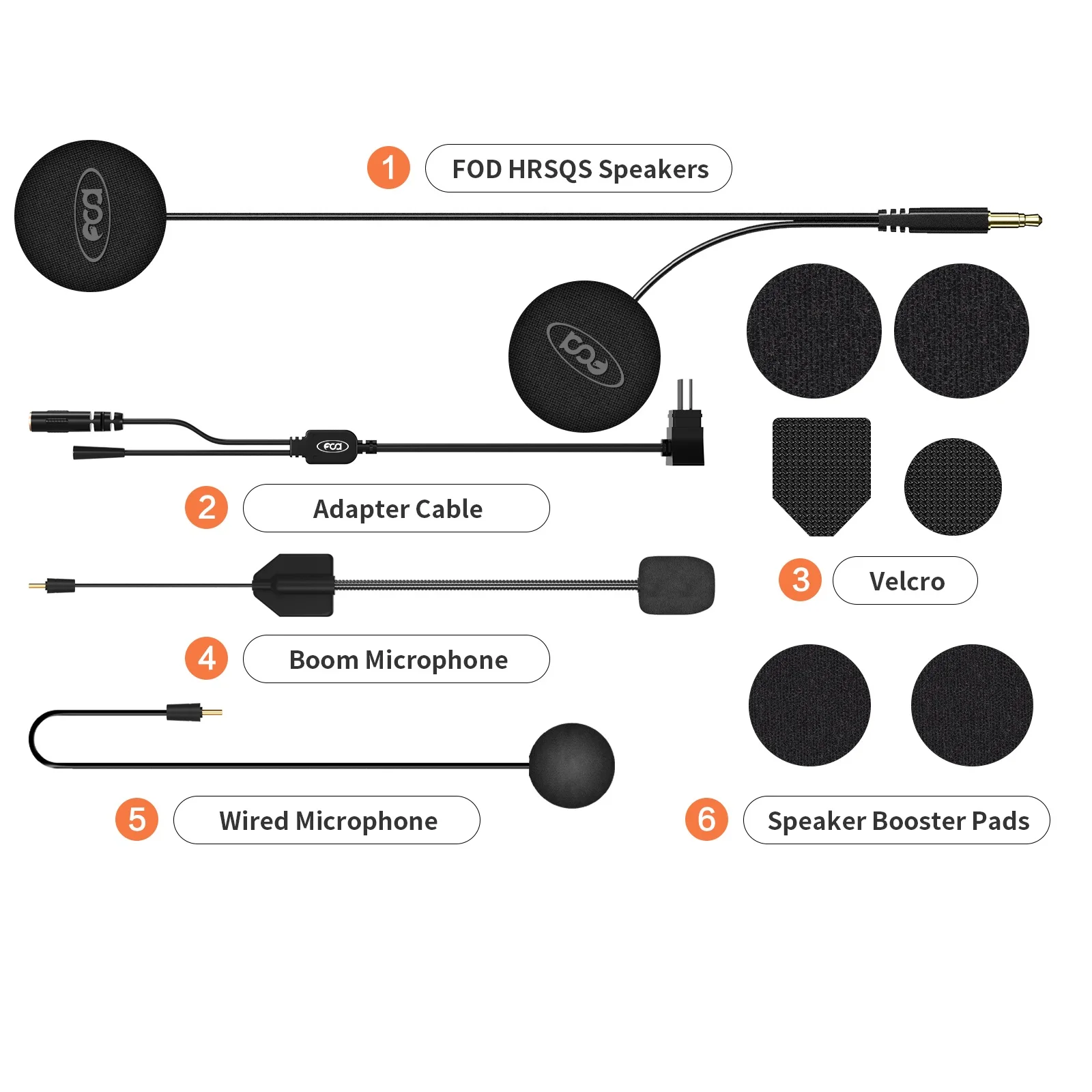 Fodsports FX7 Mesh Motorcycle Intercom Bluetooth Helmet Headset,Helmet Intercom,10 Riders 2000M,BT5.4,APP Connect.