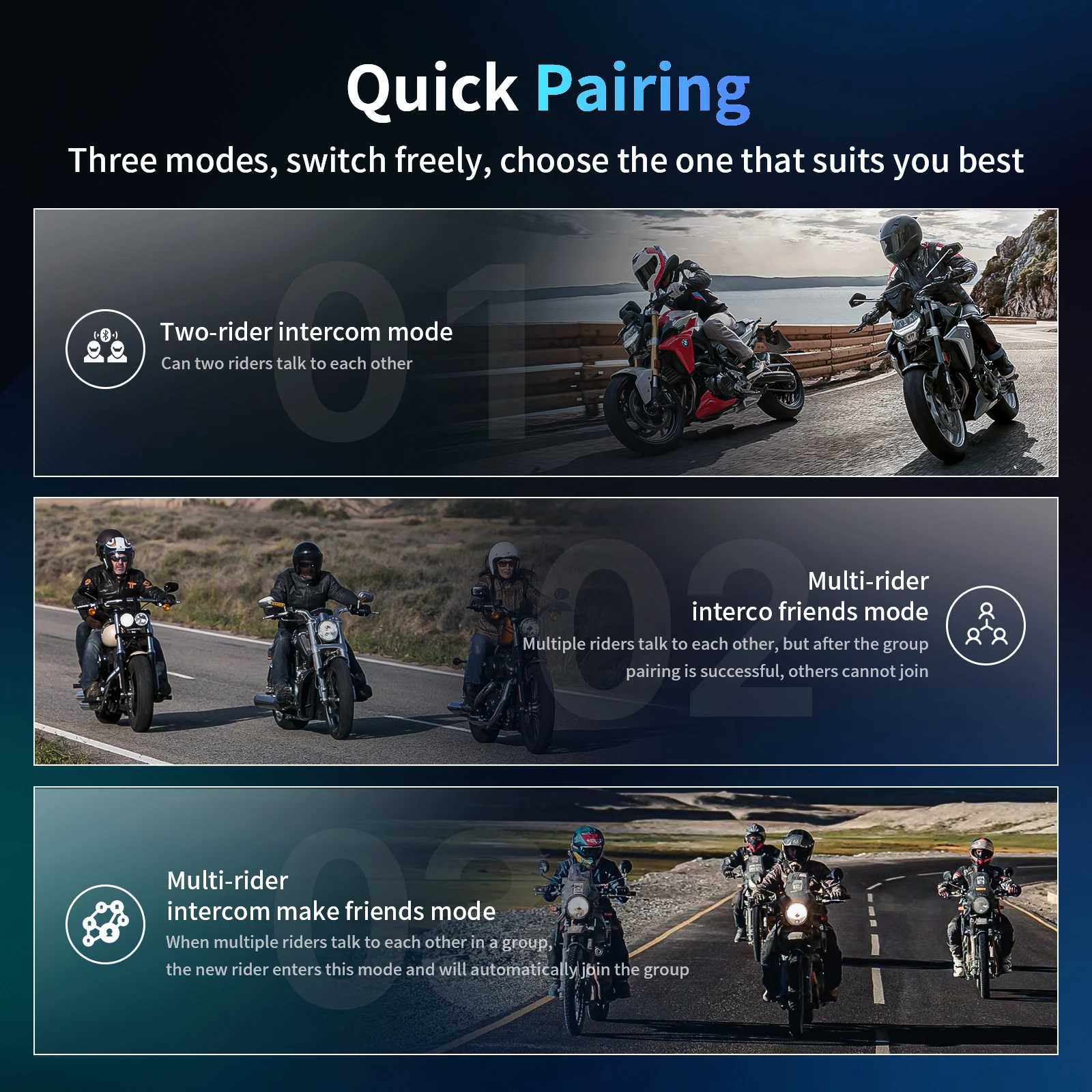 Fodsports FX7 Mesh Motorcycle Intercom Bluetooth Helmet Headset,Helmet Intercom,10 Riders 2000M,BT5.4,APP Connect.