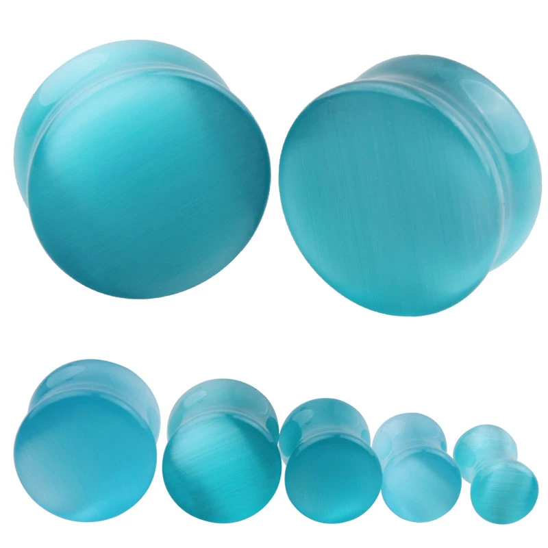 2pcs Stone Flesh Ear Plugs Tunnels Double Flare Ear Piercings Earrings Gauges Women Men Helix Lobe Labret Stretcher Body Jewelry