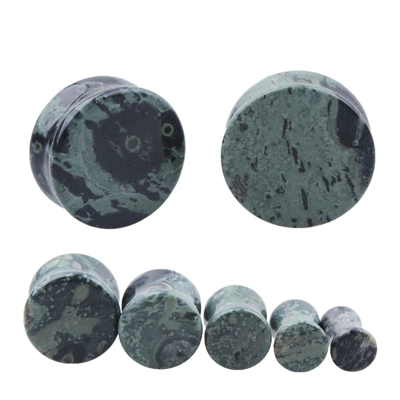 2pcs Stone Flesh Ear Plugs Tunnels Double Flare Ear Piercings Earrings Gauges Women Men Helix Lobe Labret Stretcher Body Jewelry
