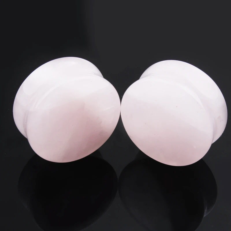 2pcs Stone Flesh Ear Plugs Tunnels Double Flare Ear Piercings Earrings Gauges Women Men Helix Lobe Labret Stretcher Body Jewelry
