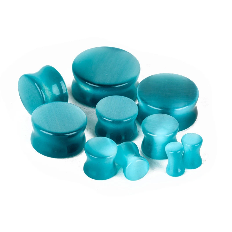 2pcs Stone Flesh Ear Plugs Tunnels Double Flare Ear Piercings Earrings Gauges Women Men Helix Lobe Labret Stretcher Body Jewelry