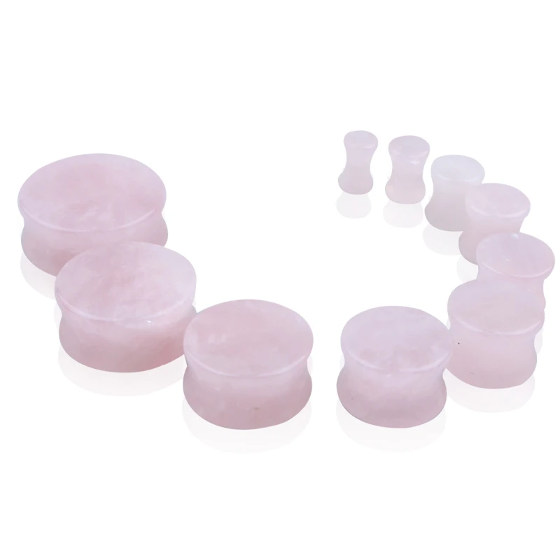 2pcs Stone Flesh Ear Plugs Tunnels Double Flare Ear Piercings Earrings Gauges Women Men Helix Lobe Labret Stretcher Body Jewelry