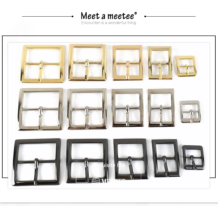 Meetee 5/10/20Pcs Metal Pin Buckle 16/19/25/32/38mm Bag Strap Clasp Webbing Adjuster Hook Belt Buckles DIY Hardware Accessories