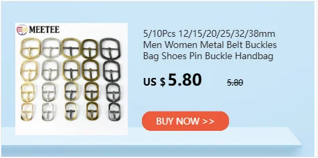 Meetee 5/10/20Pcs Metal Pin Buckle 16/19/25/32/38mm Bag Strap Clasp Webbing Adjuster Hook Belt Buckles DIY Hardware Accessories