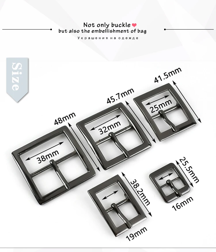 Meetee 5/10/20Pcs Metal Pin Buckle 16/19/25/32/38mm Bag Strap Clasp Webbing Adjuster Hook Belt Buckles DIY Hardware Accessories