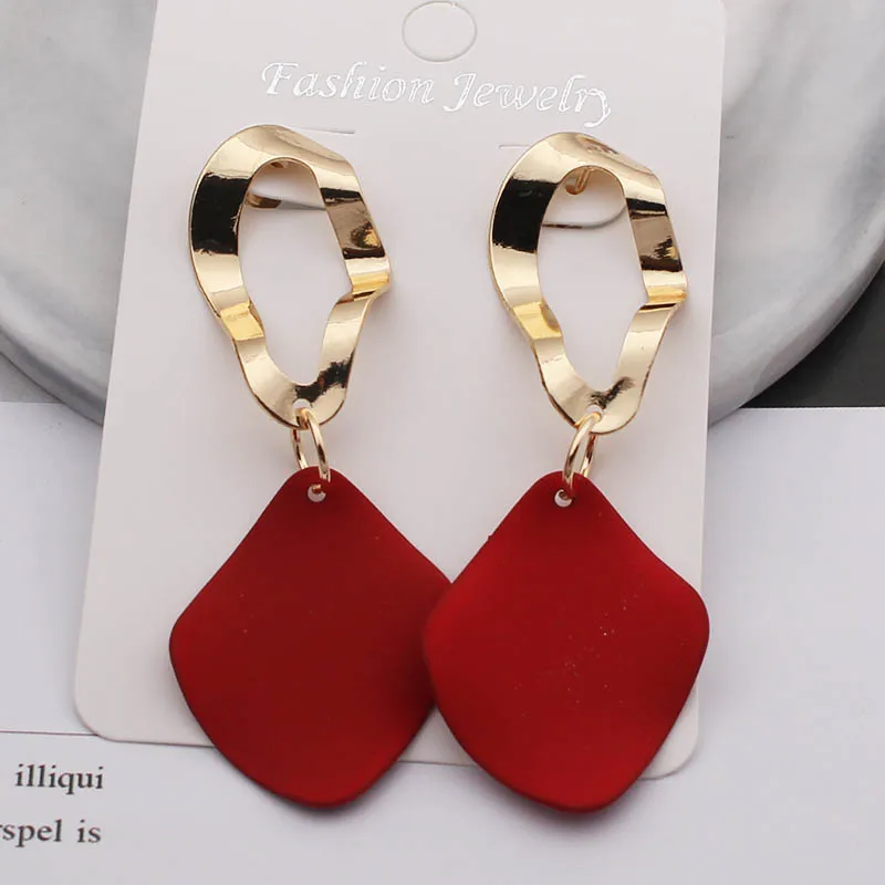 Red Color Women's Hanging Earrings Simulated Pearl Pendants Dangle Earrinsg for Girls Temperament Heart Drop Earrings Jewelry