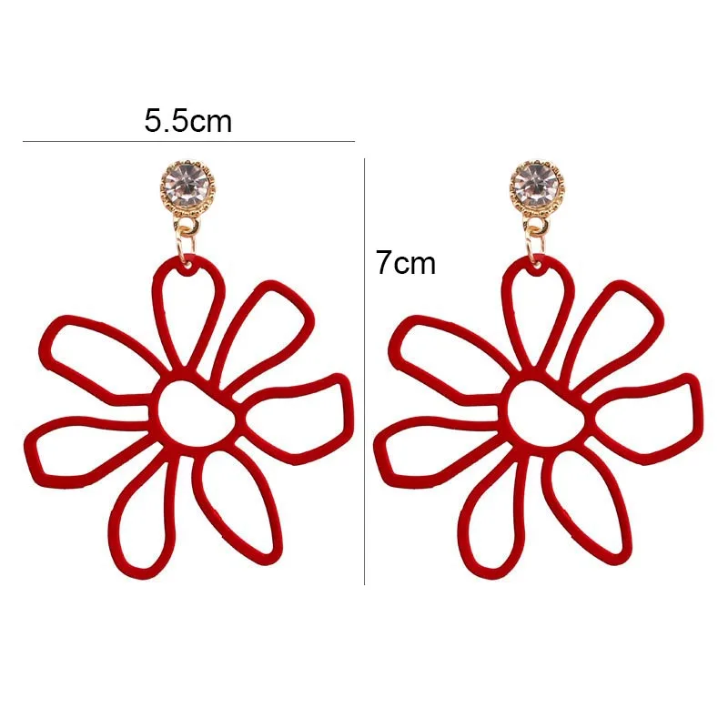 Red Color Women's Hanging Earrings Simulated Pearl Pendants Dangle Earrinsg for Girls Temperament Heart Drop Earrings Jewelry