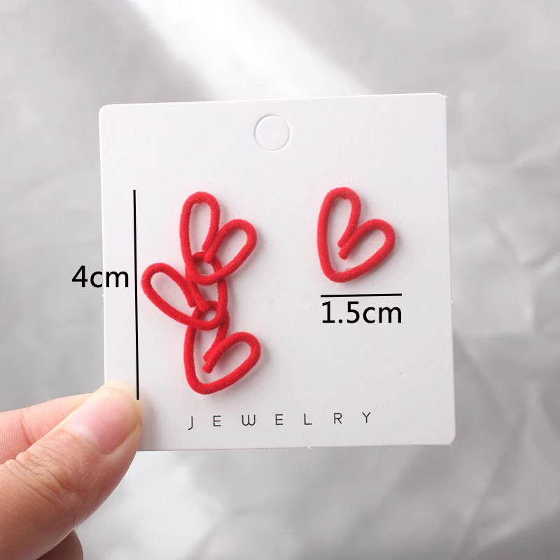 Red Color Women's Hanging Earrings Simulated Pearl Pendants Dangle Earrinsg for Girls Temperament Heart Drop Earrings Jewelry