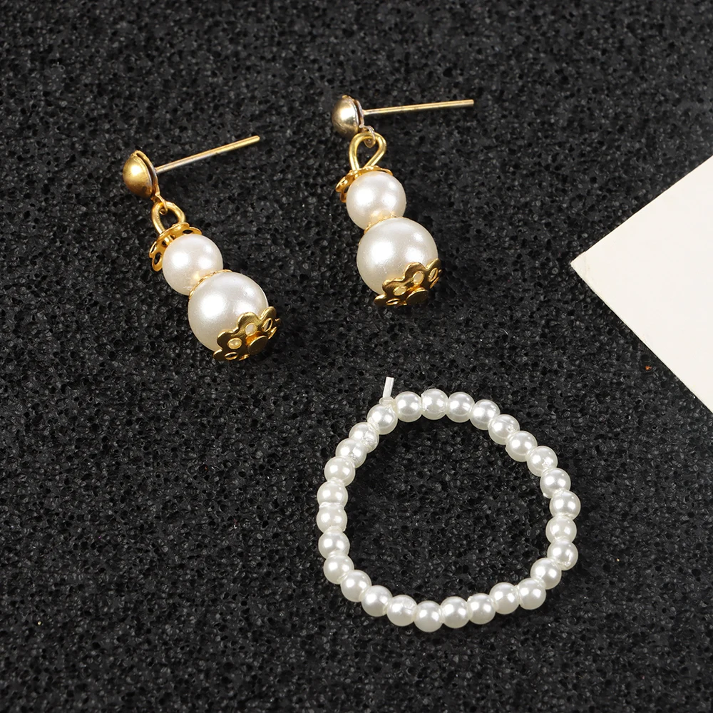 Fashion Mini Pearl Jewelry Necklace Earrings For BJD Dolls Bracelet For 1/6 Doll Clothes Accessories Decoration Kids Diy Toys