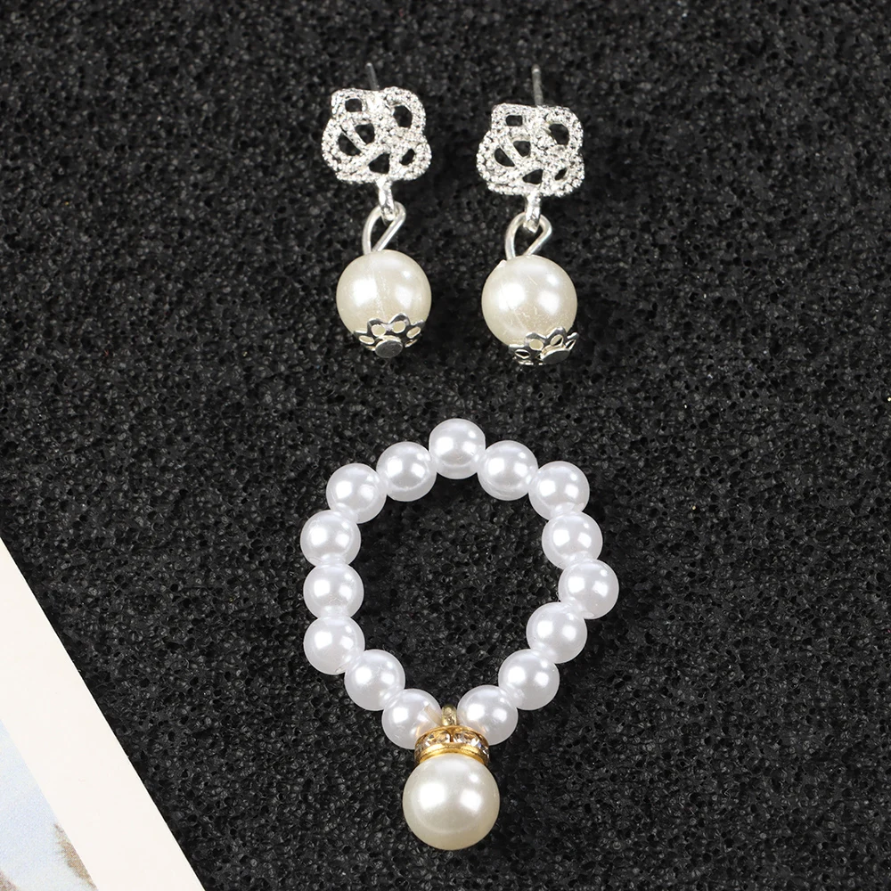 Fashion Mini Pearl Jewelry Necklace Earrings For BJD Dolls Bracelet For 1/6 Doll Clothes Accessories Decoration Kids Diy Toys