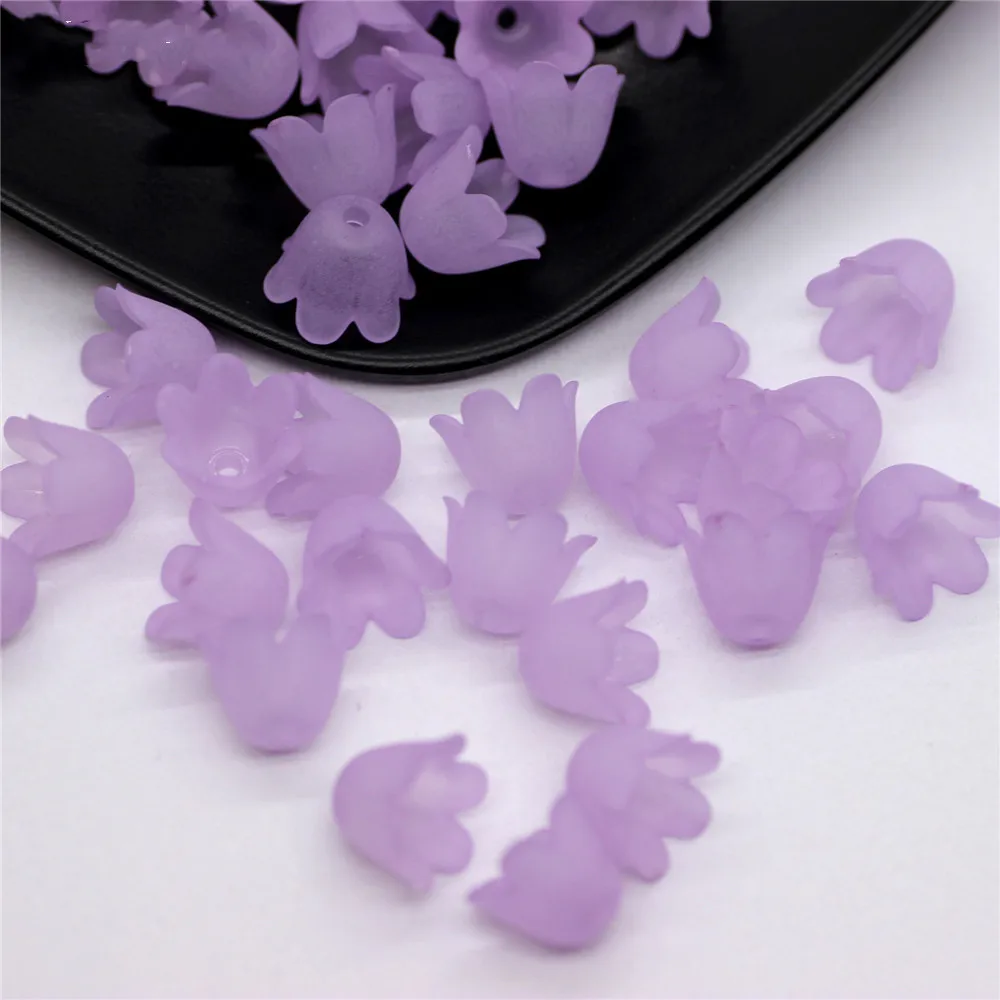 50PCS 9X11MM Imitation Pearl Material Flower Shape Beads For Handmade Crafts Jewelry Decoration Making Acrylic Stamen Beads