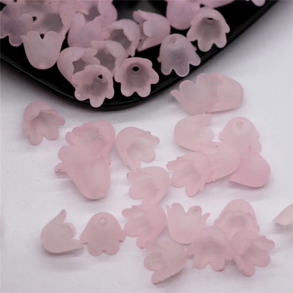 50PCS 9X11MM Imitation Pearl Material Flower Shape Beads For Handmade Crafts Jewelry Decoration Making Acrylic Stamen Beads