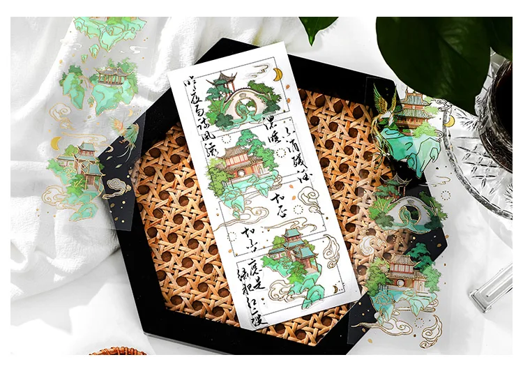 2 Sheets Chinese style Koi Flat Stickers aesthetic Journal notebook junk journal supplies Diy Scrapbooking Stationery Sticker