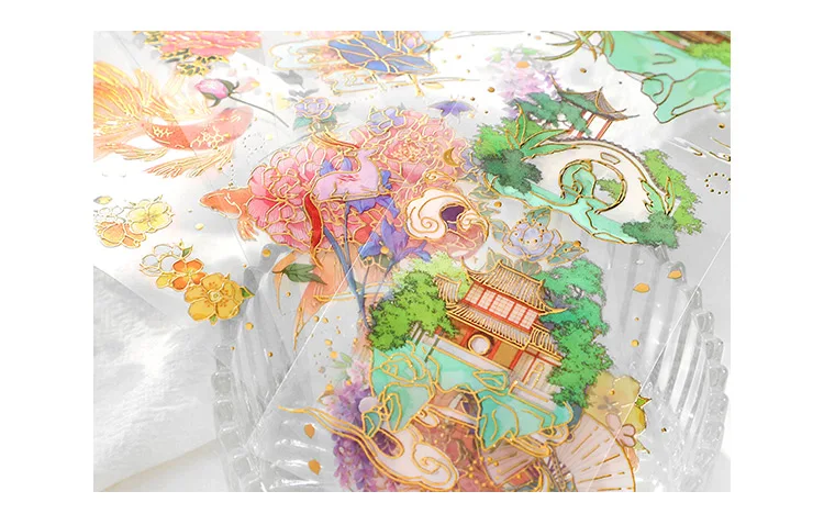 2 Sheets Chinese style Koi Flat Stickers aesthetic Journal notebook junk journal supplies Diy Scrapbooking Stationery Sticker