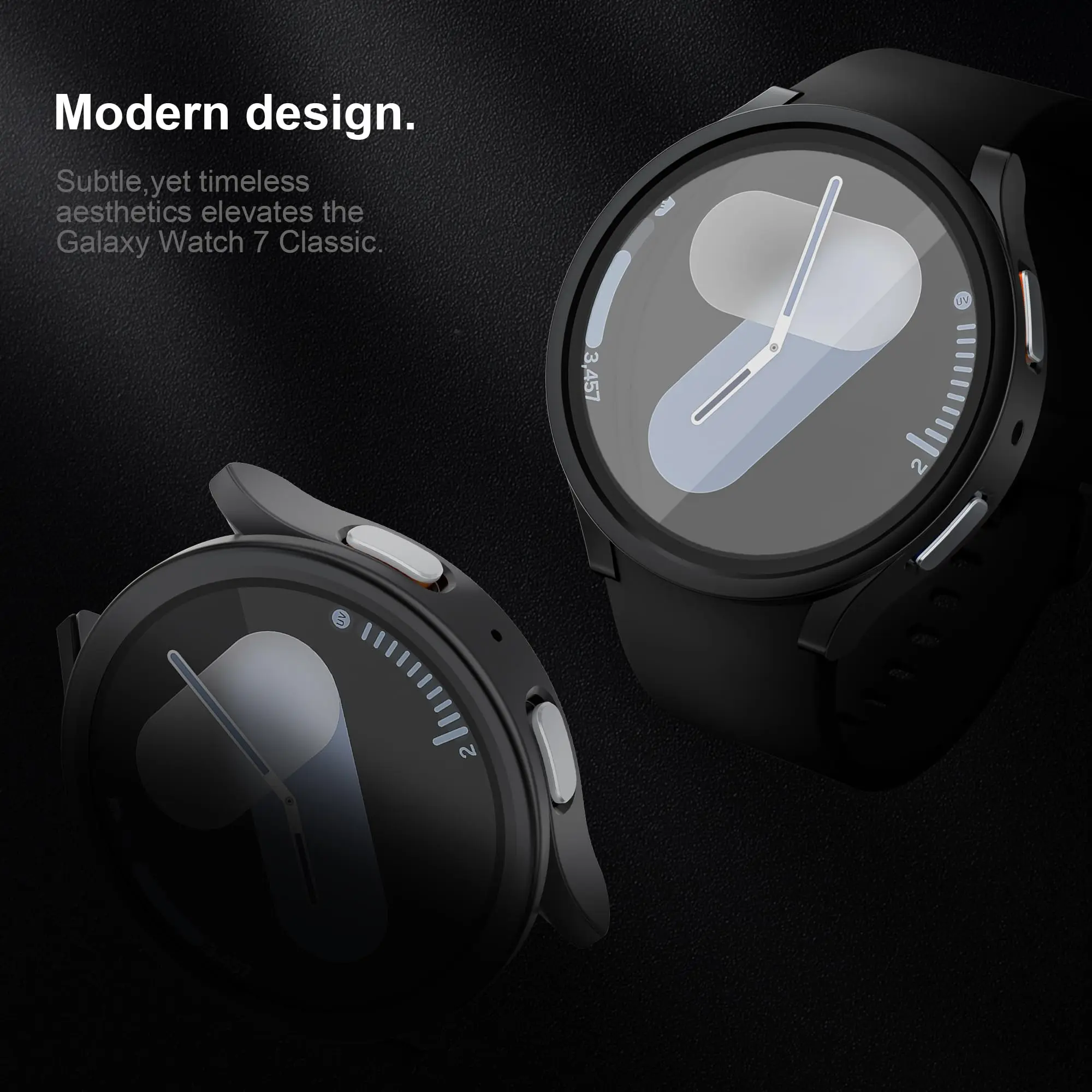 Glass+PC Case for samsung Galaxy watch 7 6 5 4 44mm 40mm Accessories all-around Anti-fall bumper cover watch7 4 Screen protector