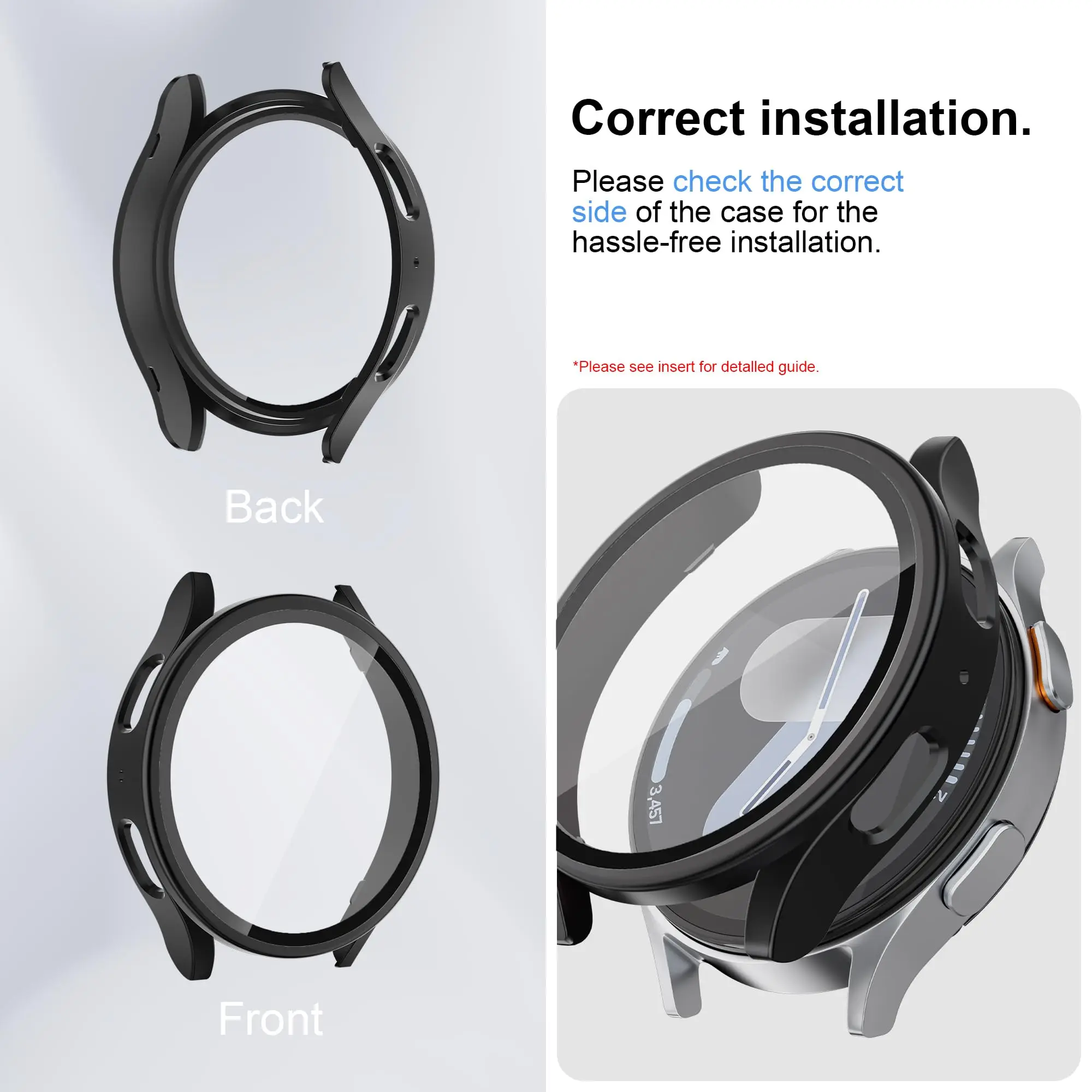 Glass+PC Case for samsung Galaxy watch 7 6 5 4 44mm 40mm Accessories all-around Anti-fall bumper cover watch7 4 Screen protector