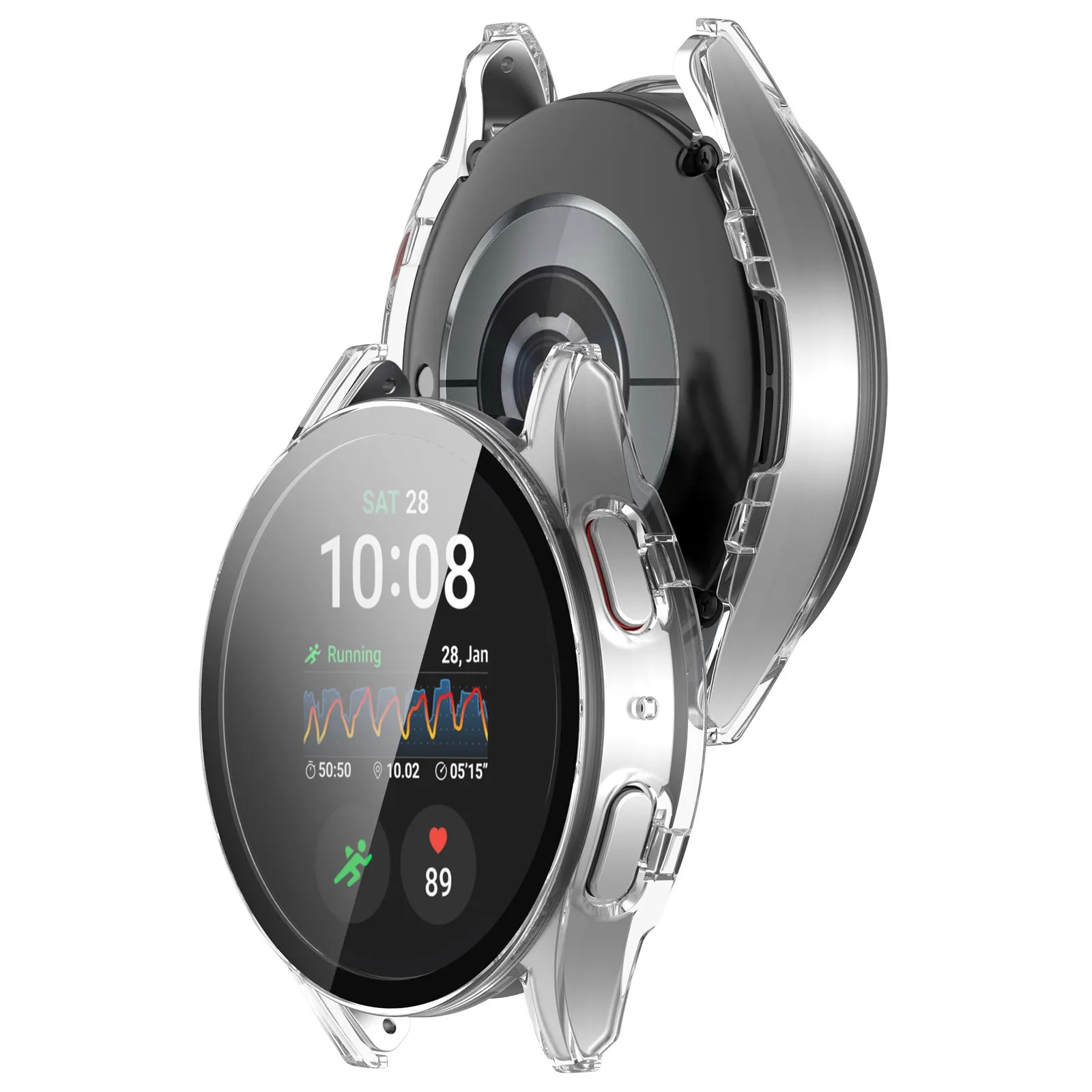 Glass+PC Case for samsung Galaxy watch 7 6 5 4 44mm 40mm Accessories all-around Anti-fall bumper cover watch7 4 Screen protector