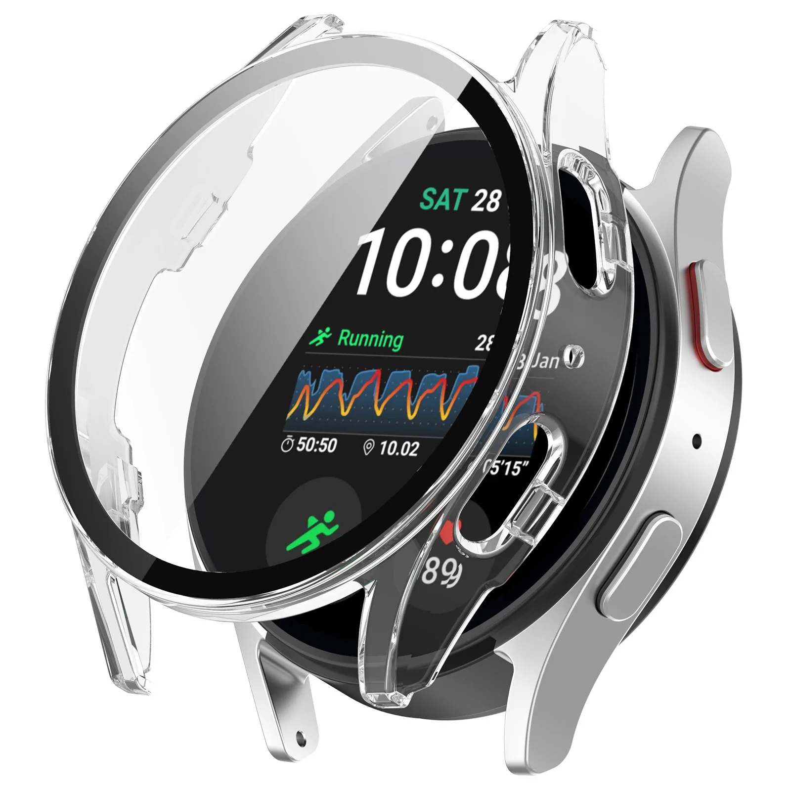 Glass+PC Case for samsung Galaxy watch 7 6 5 4 44mm 40mm Accessories all-around Anti-fall bumper cover watch7 4 Screen protector