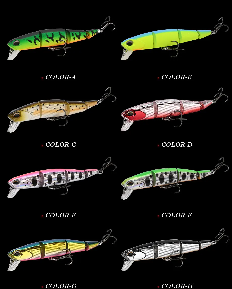 ALLBLUE Professional Jointed Swimbait 70mm 90mm Sinking Minnow Fishing Lure Jerkbait Artificial Hard Baits for Pike Bass Perch