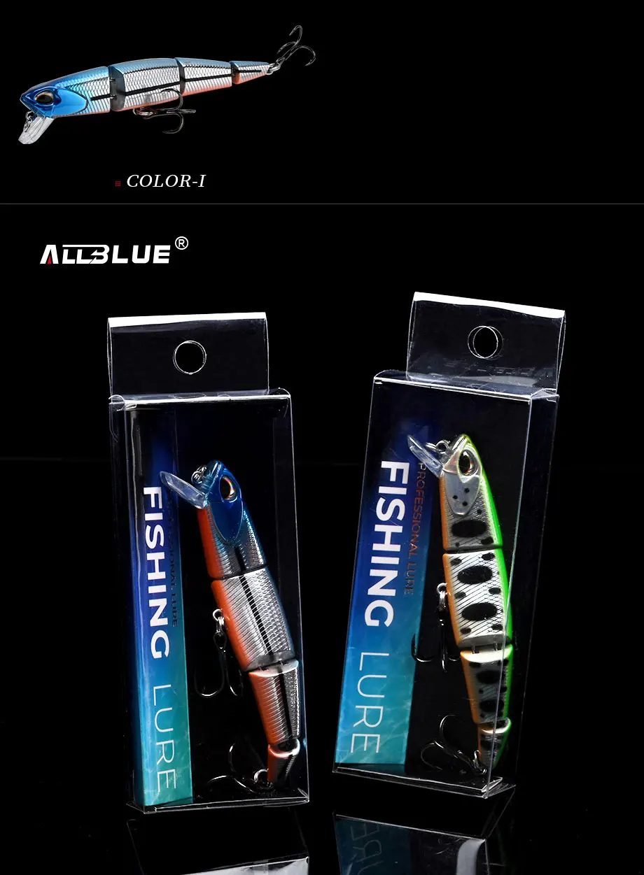 ALLBLUE Professional Jointed Swimbait 70mm 90mm Sinking Minnow Fishing Lure Jerkbait Artificial Hard Baits for Pike Bass Perch