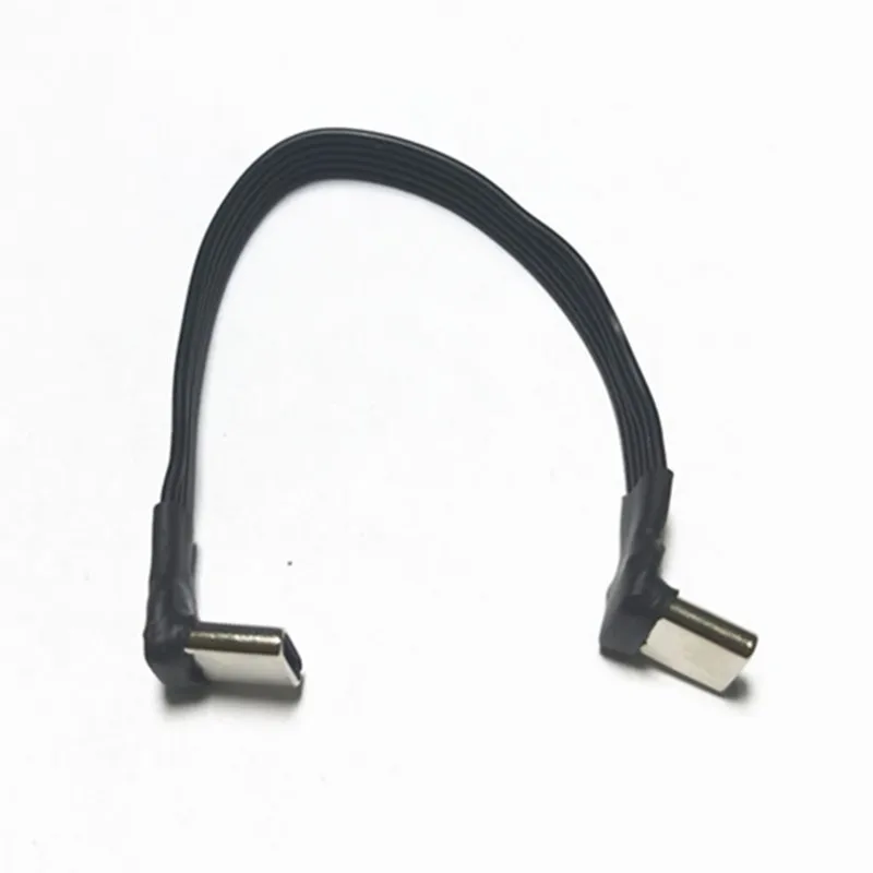 Type C to USB-C 90 Degree Angled Adapter Cable Power Bank Flexible Cable PD Cable Charging Cable USB C Bend Flat Silicone Cable