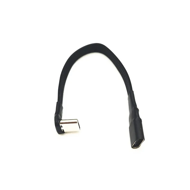 Type C to USB-C 90 Degree Angled Adapter Cable Power Bank Flexible Cable PD Cable Charging Cable USB C Bend Flat Silicone Cable