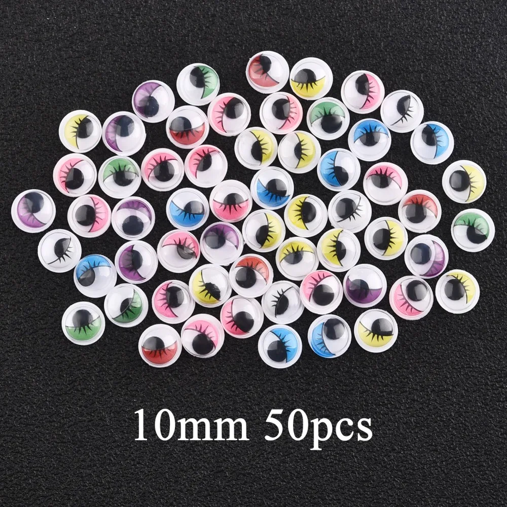 DIY Movable Eyes Simulation Animal Eyeball Black White Color Self-Adhesive Doll Eye Kindergarten Children Craft Supplies