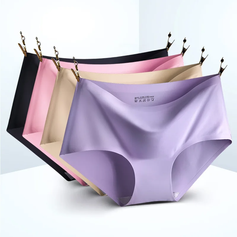 10Pcs Women's Underwear Cool Breathable Underwear Comfortable Antibacterial Underwear Women Multi Color Seamless Fashionable