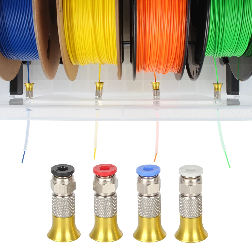 3D Printer Parts Filament Dryer Box 2.5x4mm PTFE Tube DIY Dry Box PC4-M6 Pneumatic Connector with Nut for PLA ABS Filaments