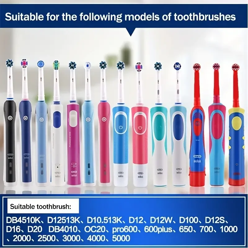 4-20pcs Brush Head Nozzles for Braun Oral B Electric Toothbrush Replacement Head Refill Sensitive Clean Cross Action for Oralb
