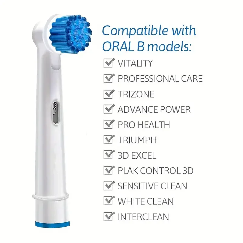 4-20pcs Brush Head Nozzles for Braun Oral B Electric Toothbrush Replacement Head Refill Sensitive Clean Cross Action for Oralb