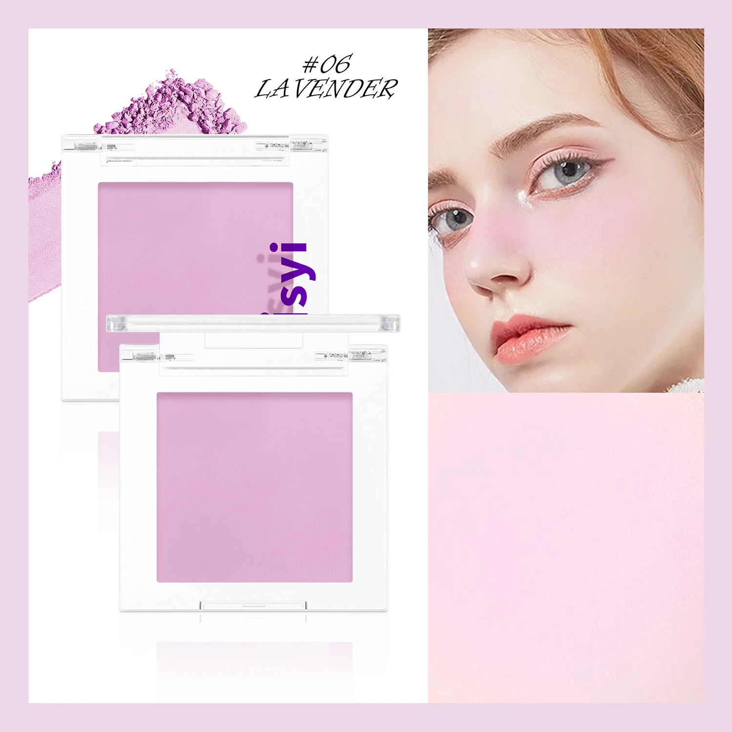Monochrome blush, brightening matte cosmetics, highlighting, expansion color, youthful and natural makeup