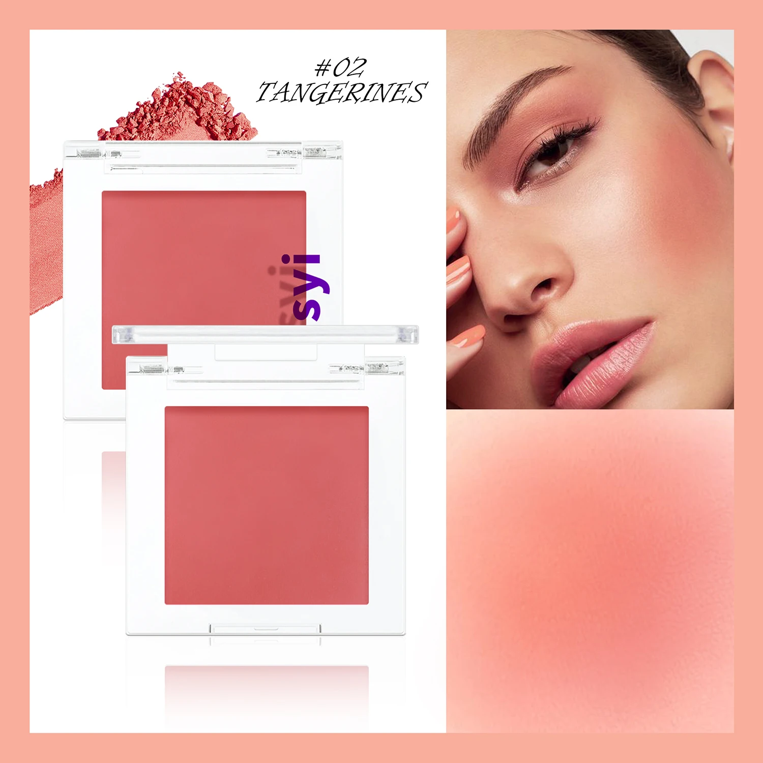 Monochrome blush, brightening matte cosmetics, highlighting, expansion color, youthful and natural makeup