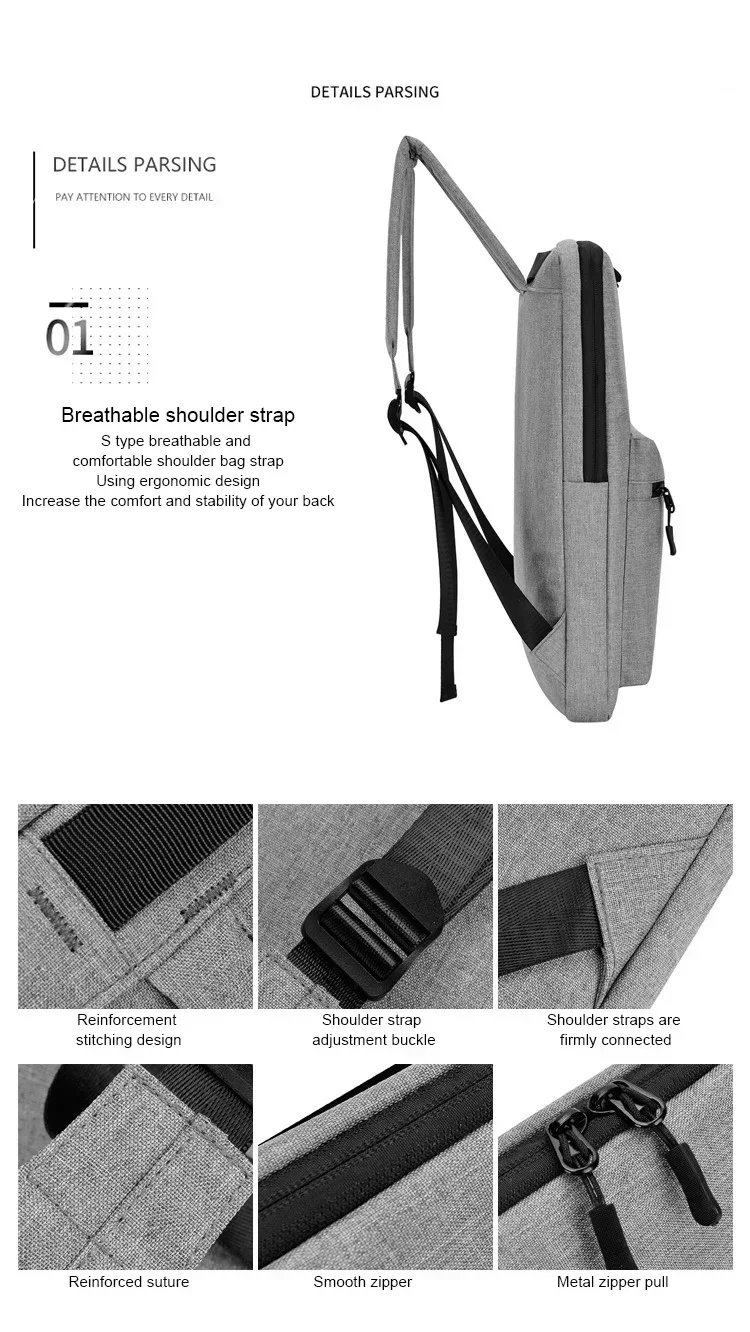 DIENQI-Ultra-thin Men's Backpack School Bag Thin 15 Inch Laptop Man Bag Women Waterproof Outdoor Business Work Small Backbag