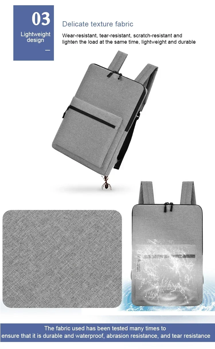 DIENQI-Ultra-thin Men's Backpack School Bag Thin 15 Inch Laptop Man Bag Women Waterproof Outdoor Business Work Small Backbag