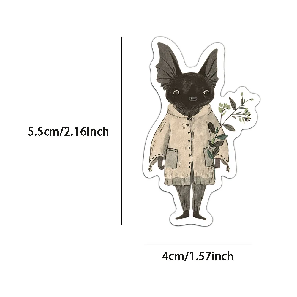 50PCS Cartoon Retro Hand drawn Animal Stickers Creative Laptop Phone Cases Handbooks Decorative Stickers