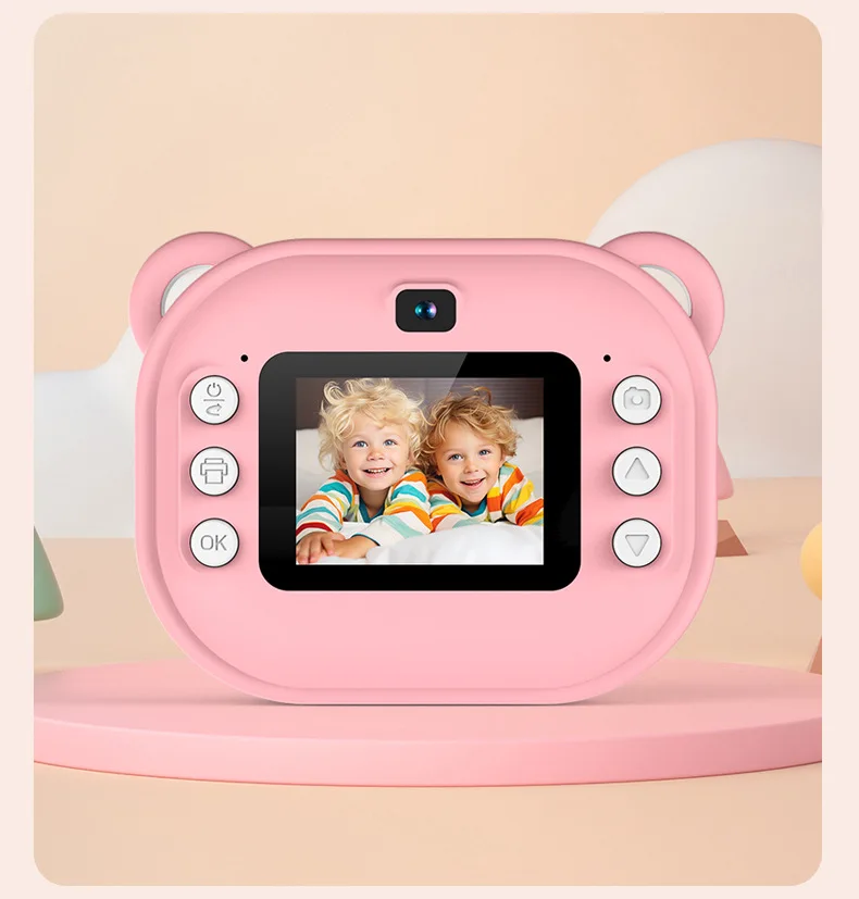 Children Thermal Print Camera Toy Wireless Bluetooth Inkless Instant Print Photo Note Camera Kids Early Education Study Toy Gift