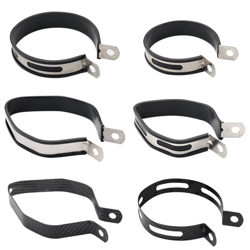 Universal Motorcycle Exhaust Clamp Exhaust Pipe Supporting Bracket Fix Ring Hanger For Yoshimura Sc Mivv Ak Ar Leovince Exhaust