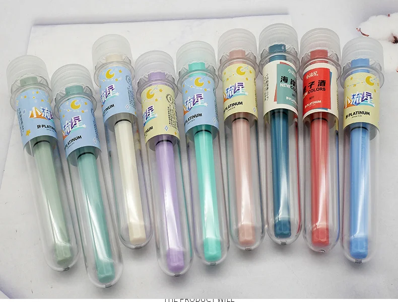 Japan Platinum upgraded frosted small meteor fountain pen octagonal slip seal gas cap a water stationery