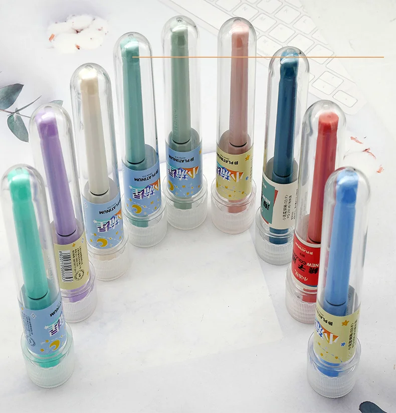 Japan Platinum upgraded frosted small meteor fountain pen octagonal slip seal gas cap a water stationery