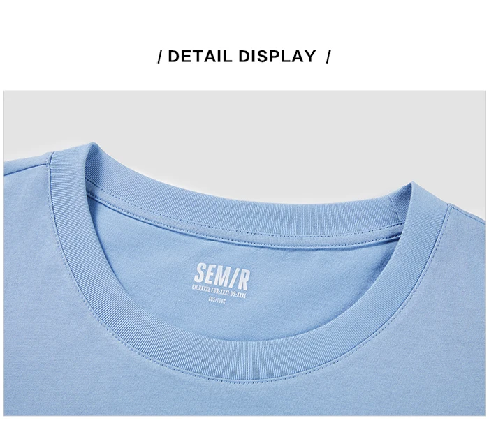 Semir Unisex T-shirt Short Sleeve Men T-Shirt Cotton 2024 Summer New Man Clothing Is Thin And Versatile T Shirt Solid Color