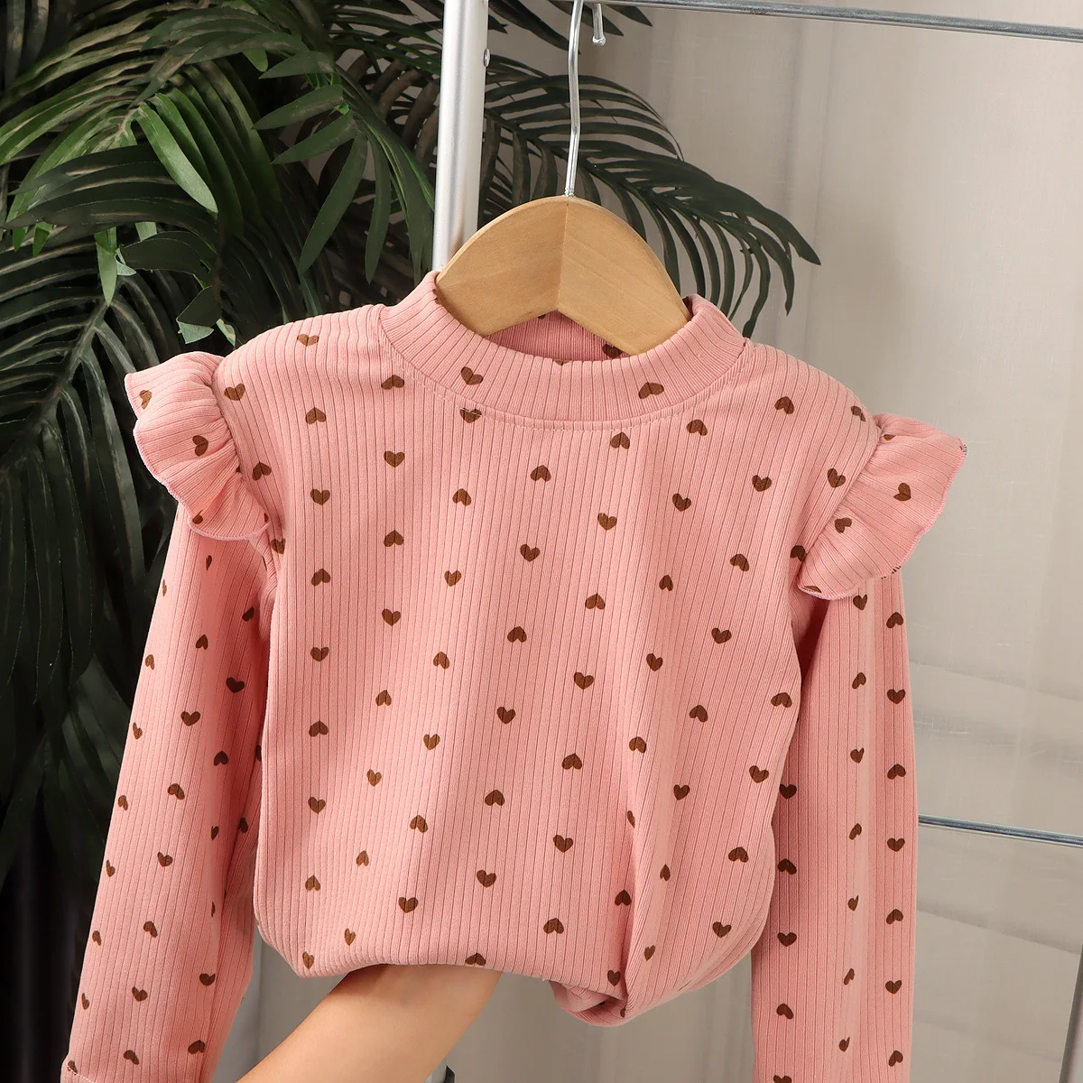 Kids Long Sleeved Undershirt Girls Cute Floral Dots T-shirt 2-10T Children Boys Sweet Tops Bottoming Shirt  t shirt for kids boy