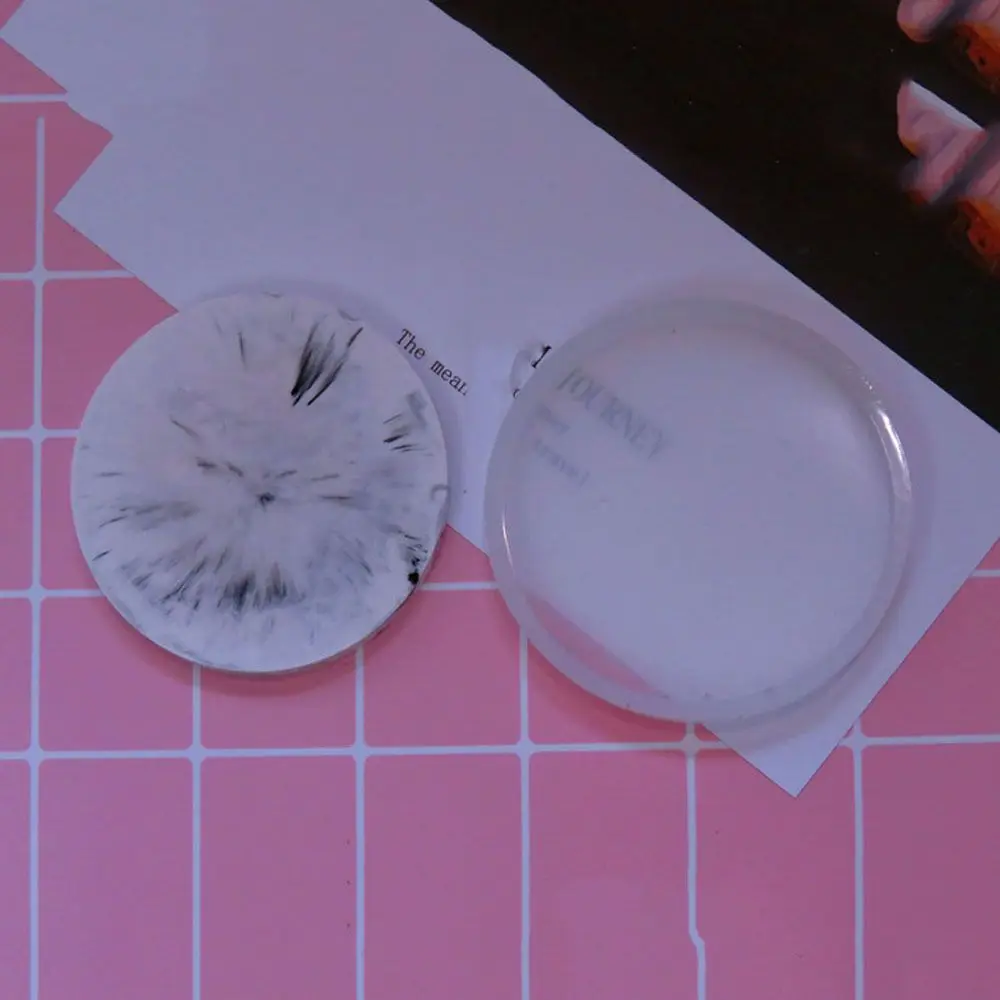 Transparent Fluid Arts Round Coaster Resin Casting Molds Silicone Epoxy Jewelry Pendant Agate Making Mould Tool DIY Accessories