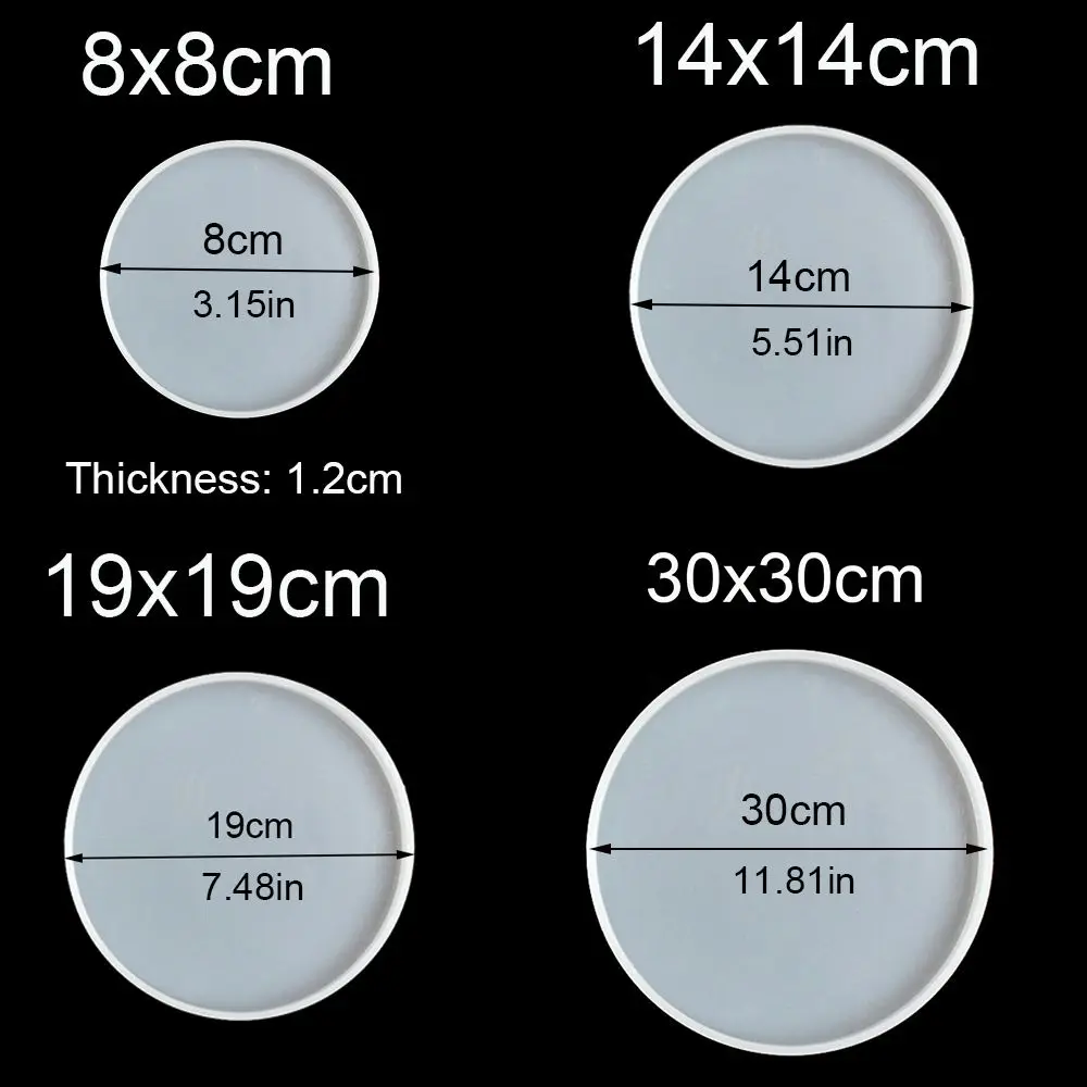 Transparent Fluid Arts Round Coaster Resin Casting Molds Silicone Epoxy Jewelry Pendant Agate Making Mould Tool DIY Accessories