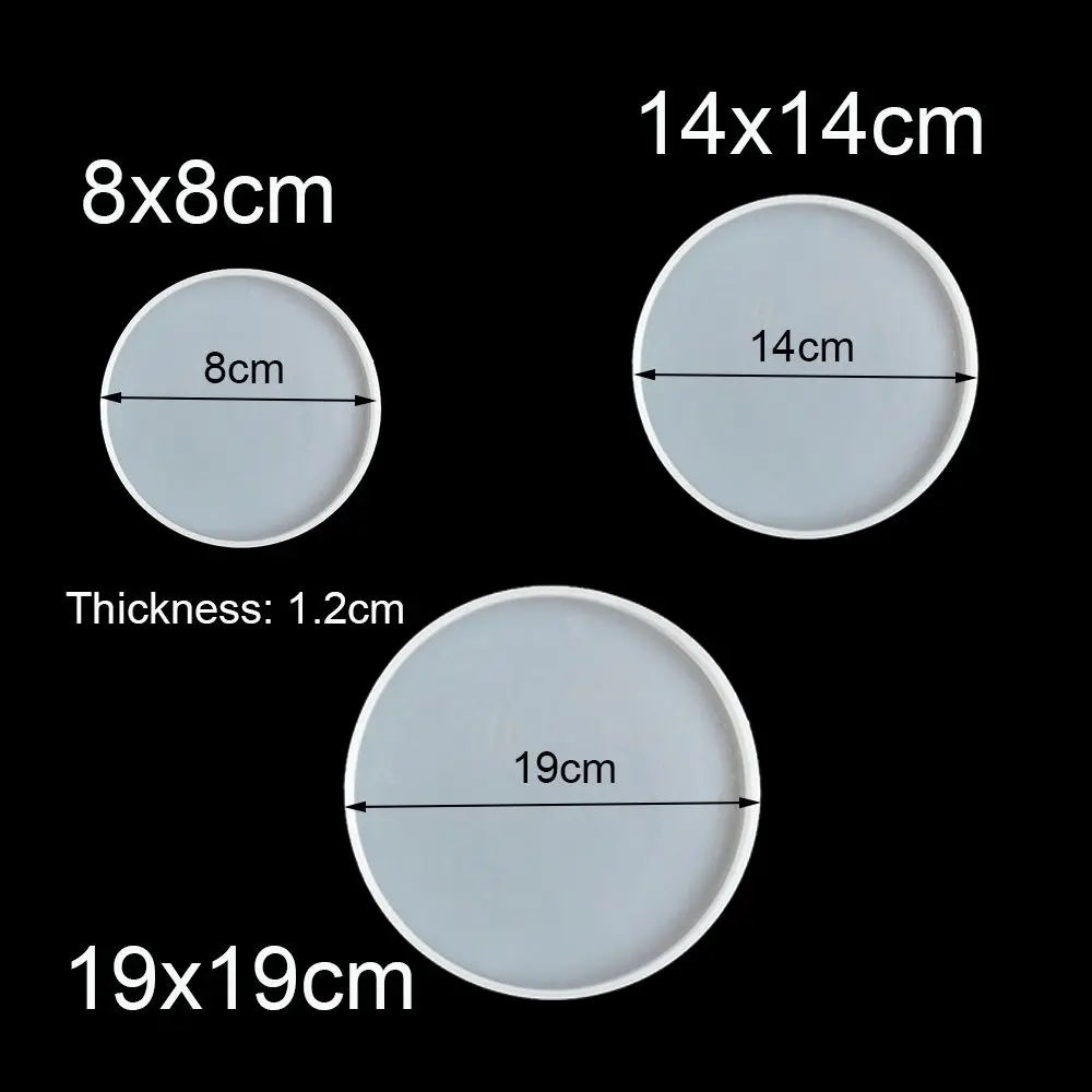 Transparent Fluid Arts Round Coaster Resin Casting Molds Silicone Epoxy Jewelry Pendant Agate Making Mould Tool DIY Accessories