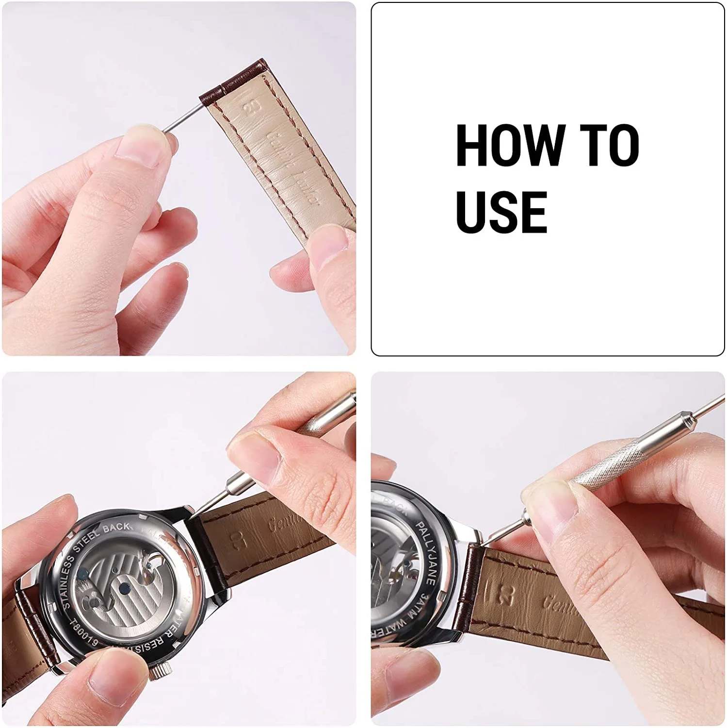 20pcs Watch Band Pins 1.8/1.5mm Diameter Full Stainless Steel Watch Spring Bars 10/15/16/18/20/21/22/23/24/26mm Watch Repair Kit