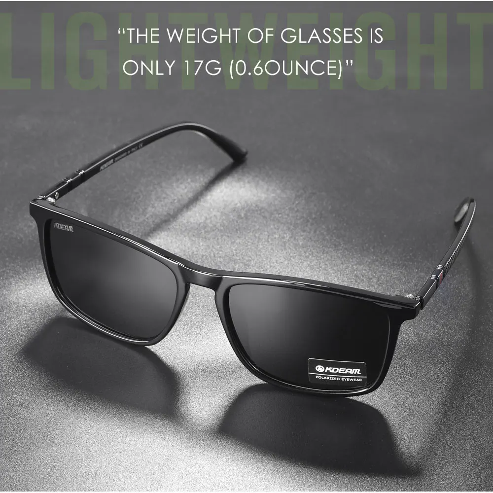 KDEAM Ultralight Fishing Sunglasses Polarized Men's Driving Sun Glasses Travel Luxury Female Sunglass With Carrying Case