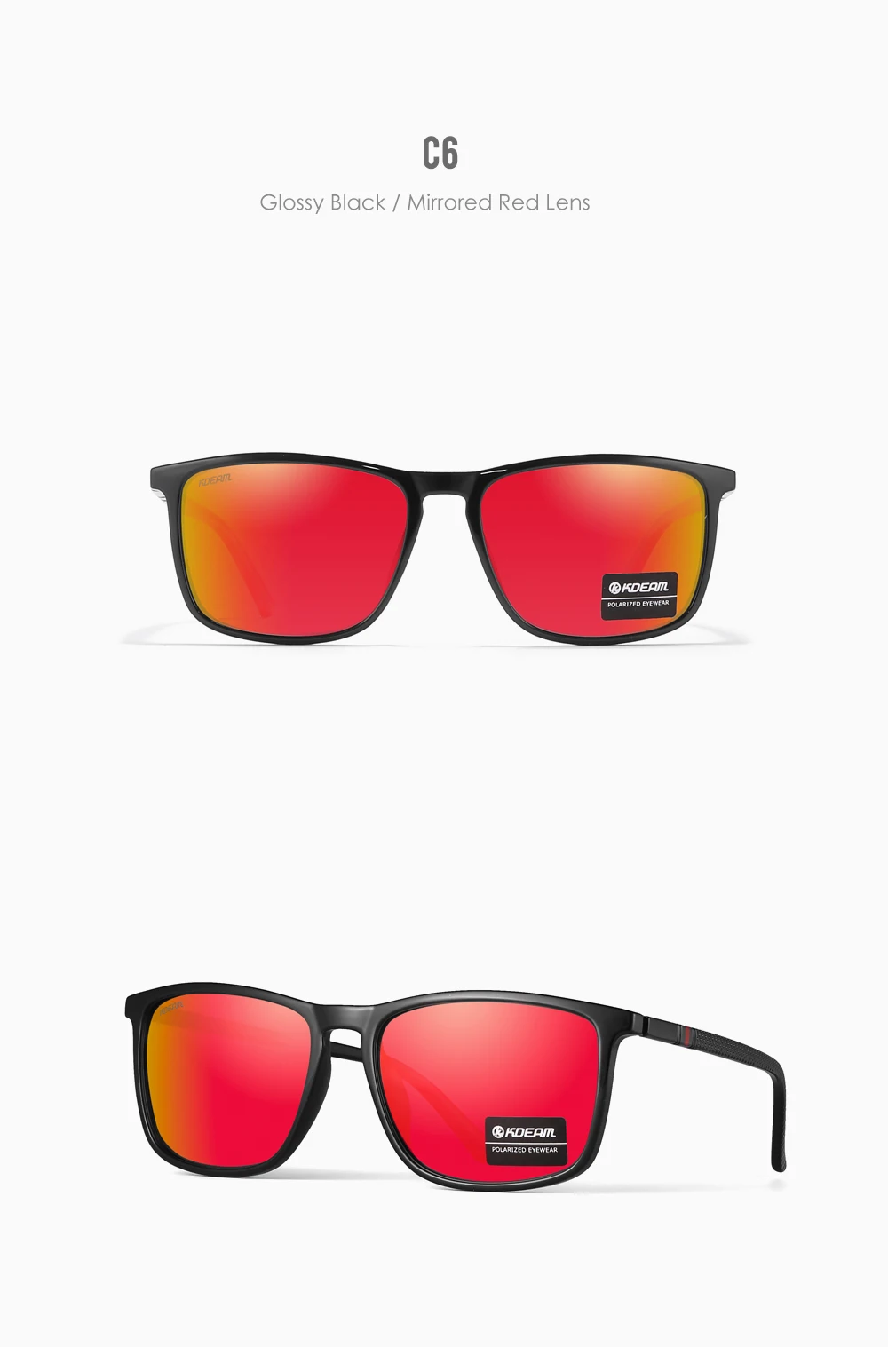 KDEAM Ultralight Fishing Sunglasses Polarized Men's Driving Sun Glasses Travel Luxury Female Sunglass With Carrying Case